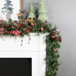 Pre-Lit Country Mixed Pine Artificial Christmas Garland - 9' x 12