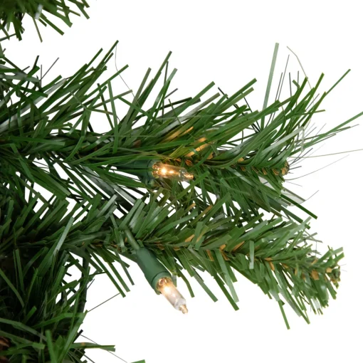 New Pre-Lit Dakota Red Pine Artificial Christmas Teardrop Swag - 30" - Clear AlwaysLit Lights Pre-Lit Swaga