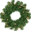 Discount Pre-Lit Deluxe Dorchester Pine Artificial Christmas Wreath, 10-Inch, Clear Lights Pre Lit