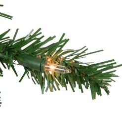 Discount Pre-Lit Deluxe Dorchester Pine Artificial Christmas Wreath, 10-Inch, Clear Lights Pre Lit