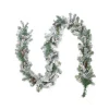 Sale Pre-lit Flocked Victoria Pine Artificial Christmas Garland - 9' x 8" - Clear Lights Frosted & Flocked