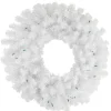 Hot Pre-Lit Geneva White Spruce Artificial Christmas Wreath, 24-Inch, Green Lights Colorful