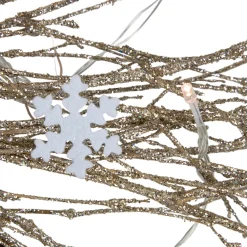 Clearance Pre-lit Glittered Twig and Snowflake Christmas Wreath - 28
