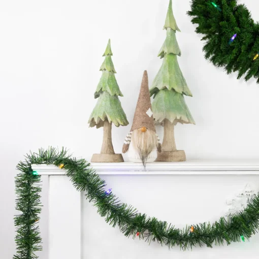 Pre-Lit LED Battery Operated Pine Artificial Christmas Garland - 18' - Multicolor Lights Pre Lit