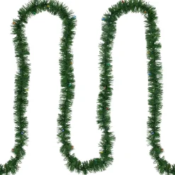 Pre-Lit LED Battery Operated Pine Artificial Christmas Garland - 18' - Multicolor Lights Pre Lit