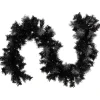 Clearance Pre-Lit LED B/O Iced Christmas Garland - 6' x 9" - Black - Warm White Lights Pre Lit