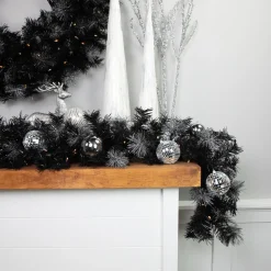 Clearance Pre-Lit LED B/O Iced Christmas Garland - 6' x 9