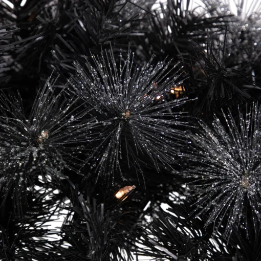 Clearance Pre-Lit LED B/O Iced Christmas Garland - 6' x 9" - Black - Warm White Lights Pre Lit