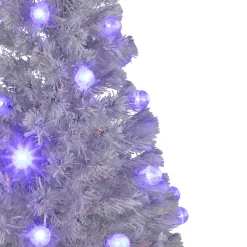 Hot Pre-Lit Medium Iridescent Fiber Optic Artificial Christmas Tree - 4' - White - Blue LED Lights Fiber Optic