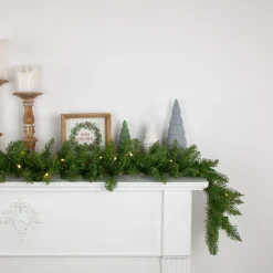 Hot Pre-Lit Northern Pine Artificial Christmas Garland - 9' x 10" - Warm White LED Lights Pre Lit