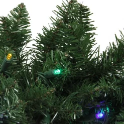 Hot Pre-Lit Northern Pine Artificial Christmas Garland - 9' x 10" - Multicolor LED Lights Pre Lit