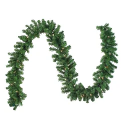 Outlet Pre-Lit Oak Creek Pine Artificial Christmas Garland - 9' x 10" - Clear Lights Pre Lit