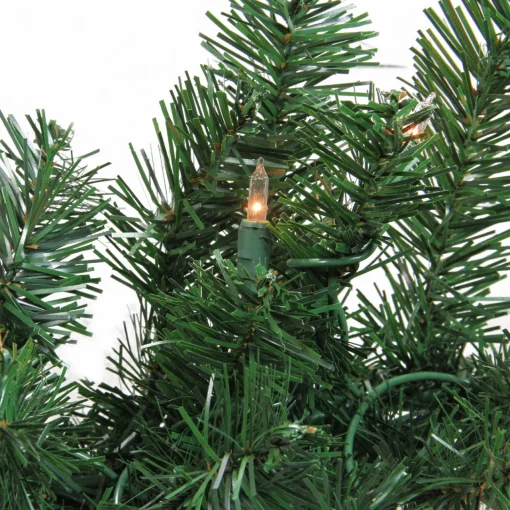 Clearance Pre-Lit Pine Artificial Christmas Garland - 9' x 10" - Clear Always Lit Lights Pre Lit