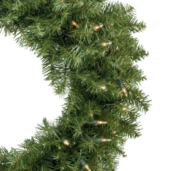 Hot Pre-Lit Rockwood Pine Artificial Christmas Wreath - 24-Inch, Clear Lights Pre Lit