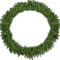Online Pre-Lit Rockwood Pine Artificial Christmas Wreath, 48-Inch, Clear Lights Pre Lit