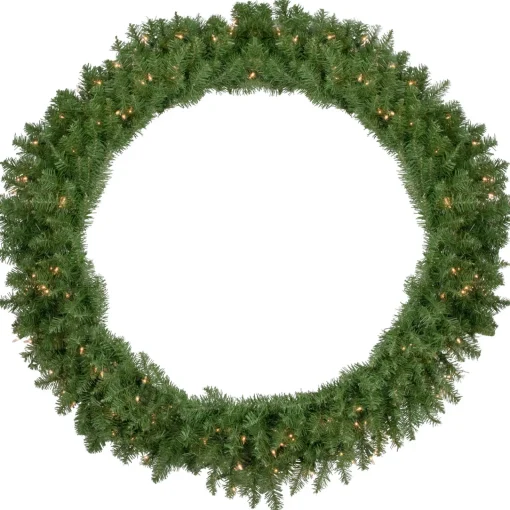 Online Pre-Lit Rockwood Pine Artificial Christmas Wreath, 48-Inch, Clear Lights Pre Lit