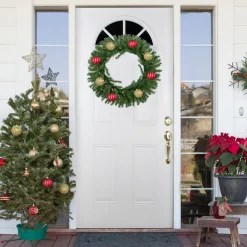 Online Pre-Lit Sierra Noble Fir Artificial Christmas Wreath, 30-Inch, Clear Lights Pre Lit