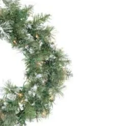Outlet Pre-Lit Snow Mountain Pine Artificial Christmas Wreath - 30