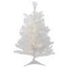 Outlet Pre-Lit Snow White Medium Artificial Christmas Tree -2' - Clear LED Lights Pre-Lit