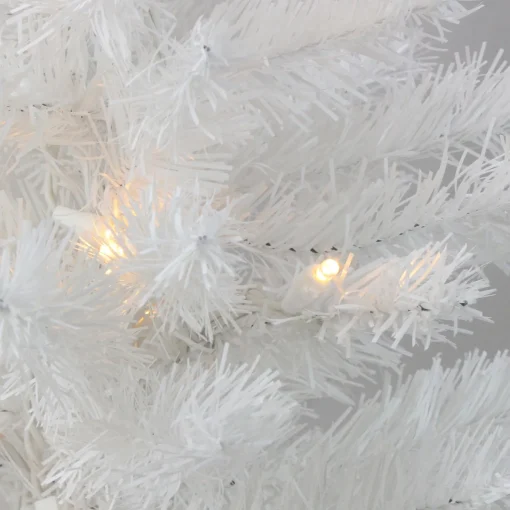 Outlet Pre-Lit Snow White Medium Artificial Christmas Tree -2' - Clear LED Lights Pre-Lit