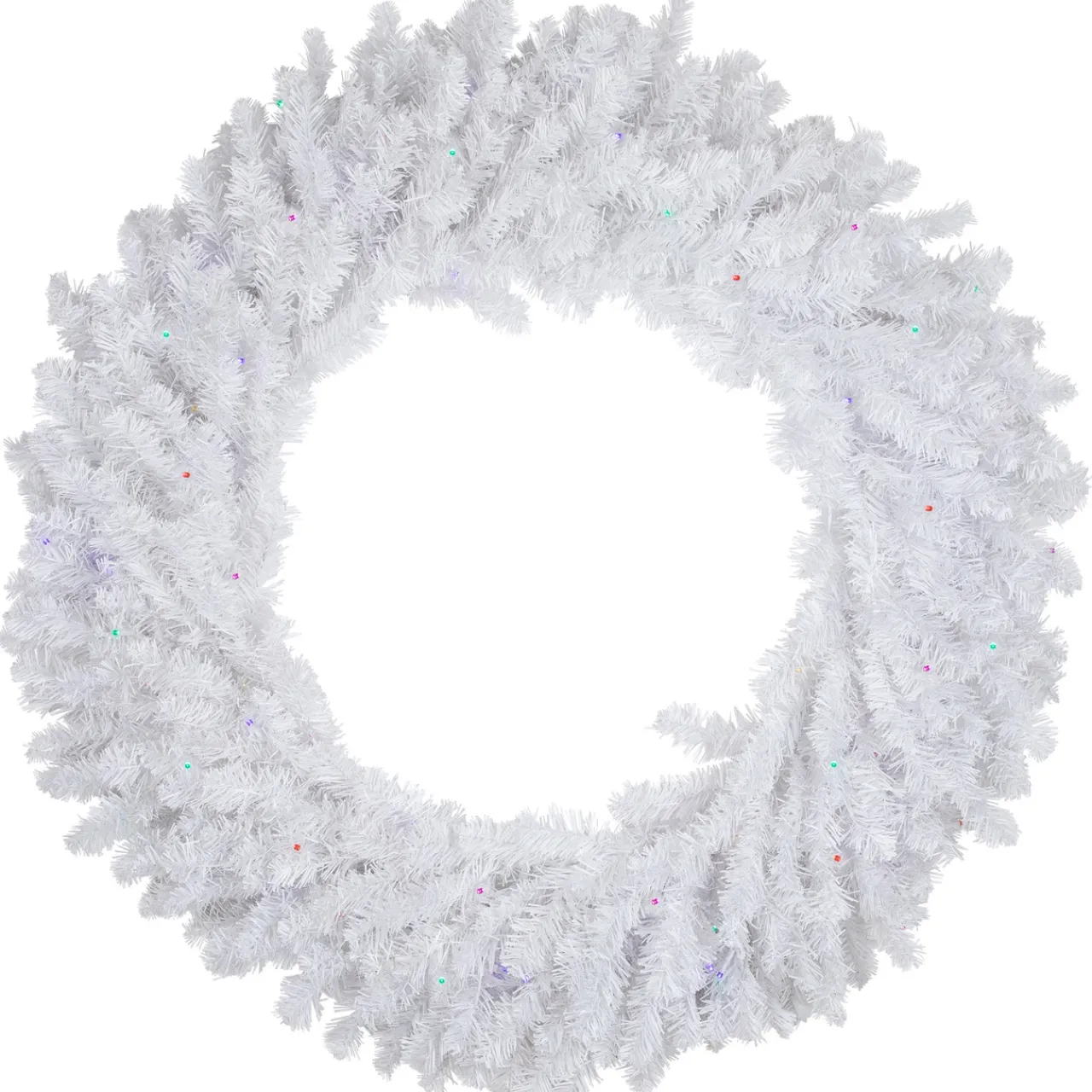 Best Pre-Lit White Pine Battery Operated Christmas Wreath - 36" - Multicolor LED Lights Pre Lit