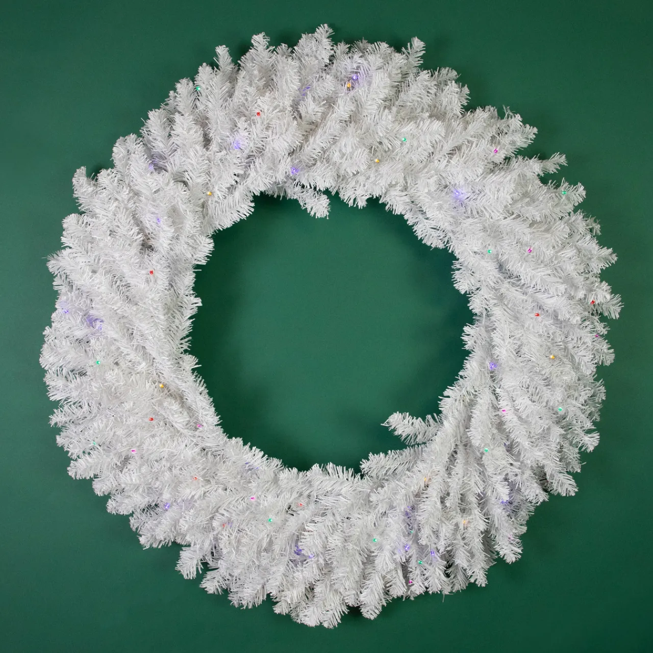 Best Pre-Lit White Pine Battery Operated Christmas Wreath - 36" - Multicolor LED Lights Pre Lit