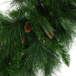 Discount Pre-Lit White Valley Pine Artificial Pinecone Christmas Wreath - 36