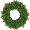 New Pre-Lit Whitmire Pine Artificial Christmas Wreath - 24" - Warm White LED Lights Pre Lit