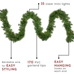 Best Pre-Lit Windsor Pine Artificial Christmas Garland - 9' x 10