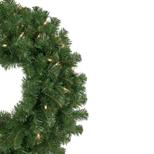 Online Pre-Lit Windsor Pine Artificial Christmas Wreath - 24" - Clear Lights Pre Lit