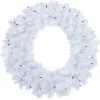 Discount Pre-Lit Woodbury White Pine Artificial Christmas Wreath, 24-Inch, Blue Lights Pre Lit