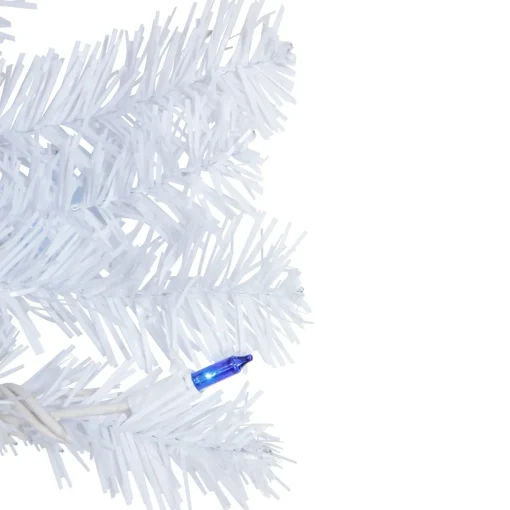 Discount Pre-Lit Woodbury White Pine Artificial Christmas Wreath, 24-Inch, Blue Lights Pre Lit