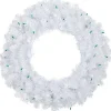 Sale Pre-Lit Woodbury White Pine Artificial Christmas Wreath, 24-Inch, Green Lights Pre Lit