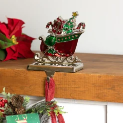 Present Filled Sleigh Christmas Stocking Holder - 5.5" Stocking Holders