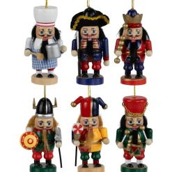 Best Professional Nutcracker Christmas Ornaments - 4" - Set of 6 - Multicolor Nutcrackers