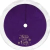 Discount Purple Peace On Earth Velvet Christmas Tree Skirt 48 Inch Decor Cloth|Metal