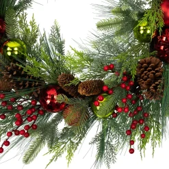 New Real Touch™ Berries, Pinecones and Ornaments Artificial Christmas Wreath - 36