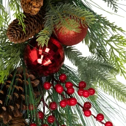 New Real Touch™ Berries, Pinecones and Ornaments Artificial Christmas Wreath - 36