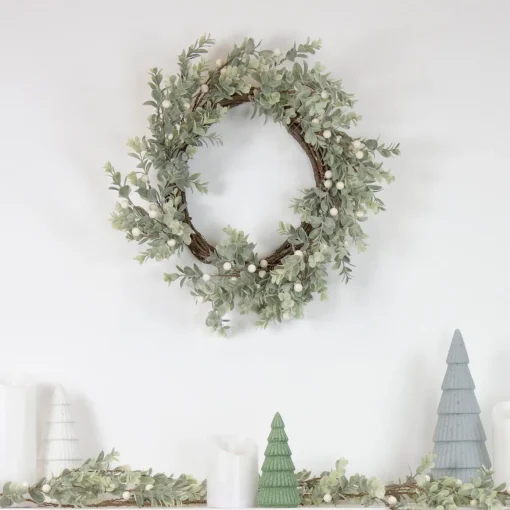 Hot Real Touch™? Berry and Eucalyptus Christmas Wreath - 18" - Unlit Unlit