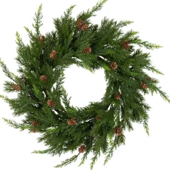 Outlet Real Touch™? Cypress and Pinecone Artificial Christmas Wreath - 24" - Unlit Unlit