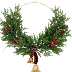 Outlet Real Touch™? Cypress and Pine with Berries Artificial Christmas Wreath - 28" - Unlit Unlit