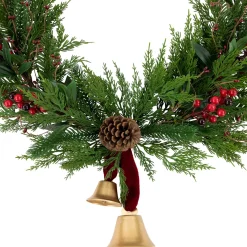 Outlet Real Touch™? Cypress and Pine with Berries Artificial Christmas Wreath - 28
