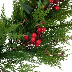 Outlet Real Touch™? Cypress and Pine with Berries Artificial Christmas Wreath - 28