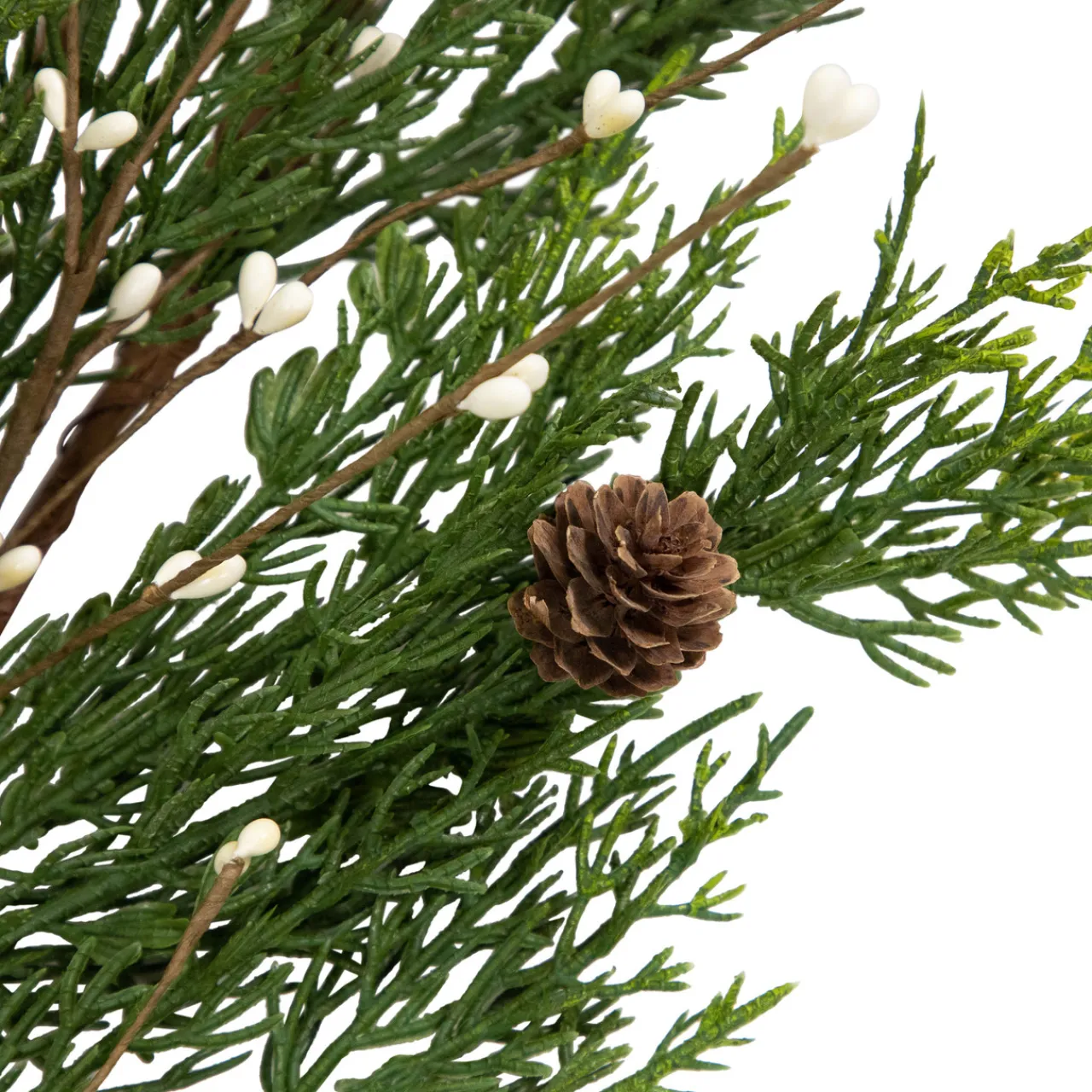 Clearance Real Touch™? Cypress and White Grape Berry Artificial Christmas Garland - 6' x 8" - Unlit Unlit