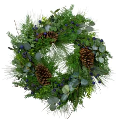Online Real Touch™? Eucalyptus and Pine Artificial Christmas Wreath - 28" - Unlit Unlit