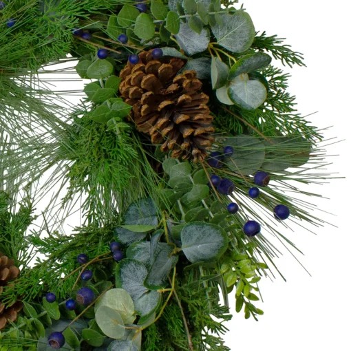 Online Real Touch™? Eucalyptus and Pine Artificial Christmas Wreath - 28" - Unlit Unlit