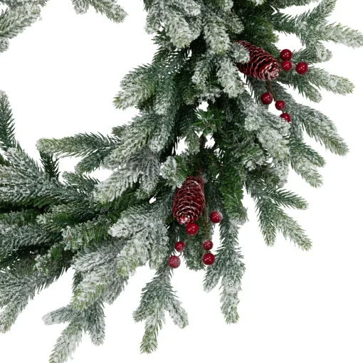 Discount Real Touch™? Flocked Snowcap Grove Fir Artificial Christmas Wreath - 24" - Unlit Unlit