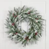 Clearance Real Touch™? Flocked Wind River Fir with Berries Artificial Christmas Wreath - 24" - Unlit Unlit