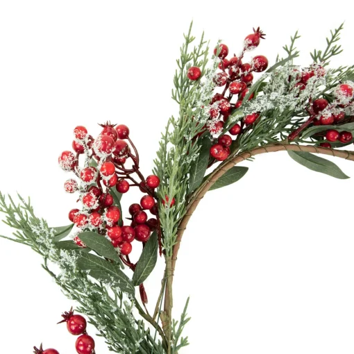 Best Real Touch™? Frosted Berries and Pine Artificial Christmas Wreath - 18" - Unlit Unlit