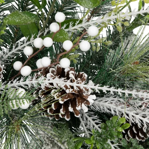 Outlet Real Touch™? Frosted Pinecones and Berries Christmas Wreath - 36" - Unlit Pre Decorated